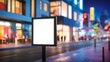 © emongraphic - Blank white vertical digital billboard poster , road sign board, signboard, billboard