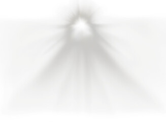 Wall Mural - Solar Flare Ray Overlay with Sparkling Starburst and Spotlight Glow Effect Isolated on Transparent Background for Bright Lighting Enhancement