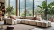 © somsri - Modern Cozy Sofa in a Bright Living Room Setting