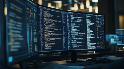 Computer Screen Displaying Code and Program Development