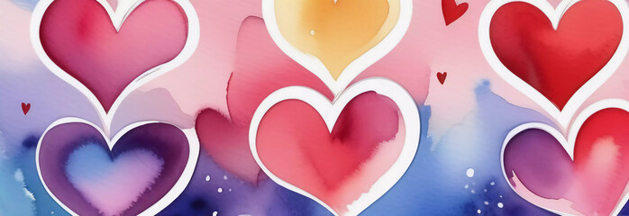 Wall Mural - Valentine's Day card. Web banner. Generative AI