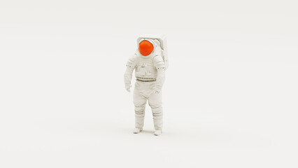 Wall Mural - white astronaut space suit helmet visor red orange retro science vivid sci fi outer space protection