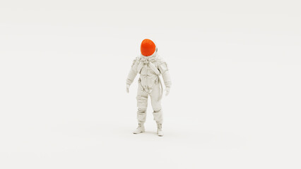 Wall Mural - white astronaut space suit helmet visor red orange retro science vivid sci fi outer space protection
