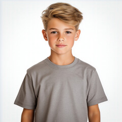 Teen Boy Wearing T-Shirt Isolated