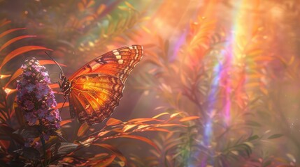 Wall Mural - Vibrant Butterfly in Serene Nature Scene