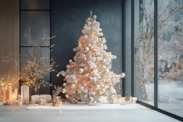 Decorative Christmas tree in white design