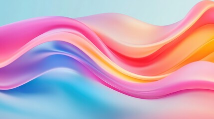 Wall Mural - visually striking abstract background with fluid curves in vibrant pink, blue, and orange tones crea