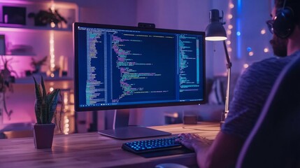 coding with example code on a PC screen -