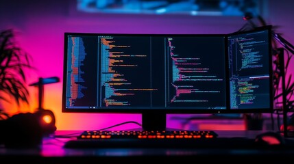 coding with example code on a PC screen -