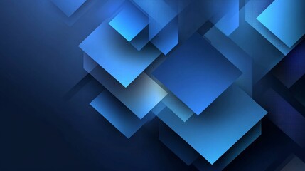 Modern abstract blue background. Vibrant gradient square shapes. Minimalist geometric design. Simple elements. Futuristic graphic. Suitable for headers, covers, wallpapers, presentations, banners, bus