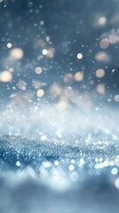 Wall Mural - A shimmering blue background with soft bokeh lights creating a dreamy, ethereal effect, perfect for various design projects.
