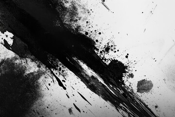 Wall Mural - A striking black ink splash on a white background, perfect for artistic and modern designs.