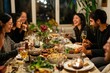 © Luxetify - Friends enjoy a delicious meal together at a dinner party.