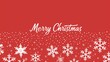 © JINGWEN - Vector Christmas Seamless Border with White Snowflakes on Red Background, Merry Christmas Text in Flat Design Illustration, Simple Style, Minimal Color Scheme