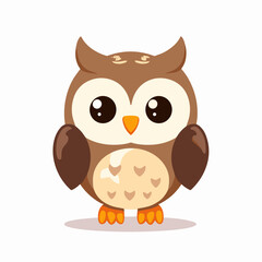 Canvas Print - Cute vector owl illustration, cartoon forest bird character