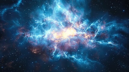 Aufkleber - A space supernova with blue and velvet.