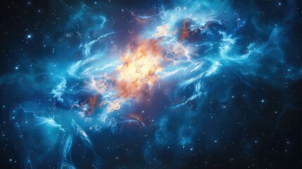 Aufkleber - A space supernova with blue and velvet.