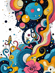 Wall Mural - pattern doodle abstract illustration surreal