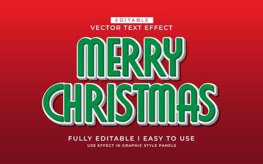 3d editable merry christmas text effect graphic style template