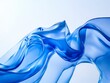 © VISUAL BACKGROUND - A blue liquid flowing in the air on a white background