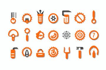 Wall Mural - vector silhouette set of service icons