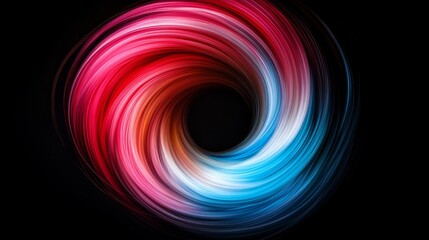 Sticker -  A red, white, and blue swirl is displayed against a black backdrop