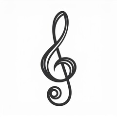 treble clef isolated on white background