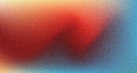 Aufkleber - Abstract blue red yellow gradient grainy background, blurred colors noise textured banner design,