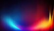 © GTNA73 - Defocused Blue lilac Oxide red Broom yellow radiance soft texture on dark black abstract empty space background. Neon blur glow. Color light overlay. Copy space.