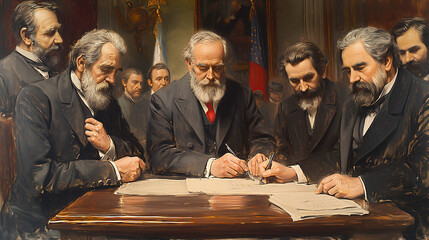 Signing of the Alaska Purchase Treaty	