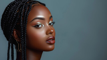 Portrait of a Woman with Braided Hair