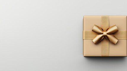 Elegant gift box with a ribbon bow on a clean background, perfect for promotional use and holiday marketing.