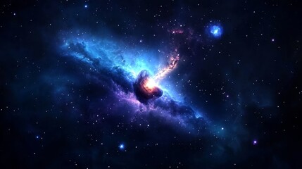 Wall Mural - a breathtaking view of a cosmic explosion, showcasing a vibrant nebula, swirling gas, and sparkling 