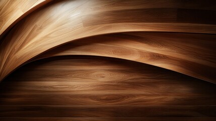 This image showcases a luxurious and sophisticated wooden design, featuring fluid curves and a seamless structure that create an impressive artistic statement.