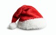 © JP STUDIO LAB - A red Santa hat with white fur trim and a fluffy pom-pom, isolated on a clean white background