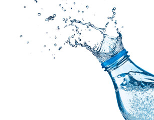 Aufkleber - Water splash out of a bottle isolated on white.