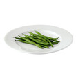 © Thanawin - Green beans on plate, white isolate background