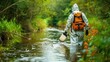 © SnapScape - Man in waterproof suit assesses water quality