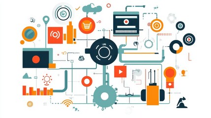 Wall Mural - the future of marketing automation: analyze the advancements in marketing automation technology.