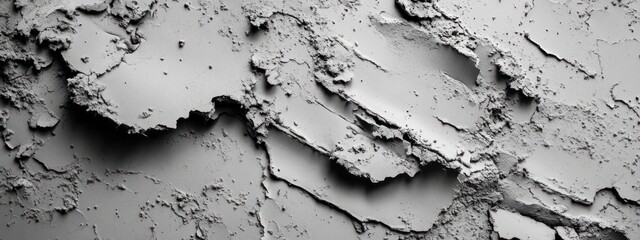 Poster - Abstract texture resembling layered plaster or concrete surface with a monochrome palette.