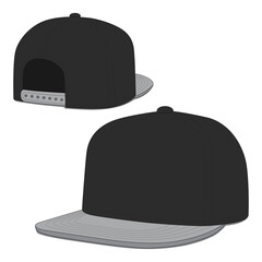 Sticker - Black and gray snapback hat mockup