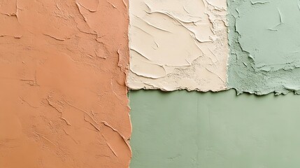 Sticker - Textured Wall with Peach, Cream, and Sage Green Colors