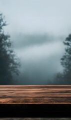 2. A sleek wooden table against a soft, blurred background