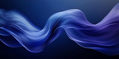 Wall Mural - creative abstract image of fluid dark curves in motion with cool blue tones