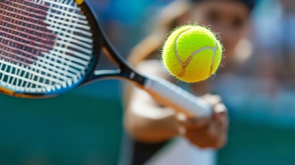 Tennis ball in motion, player in background