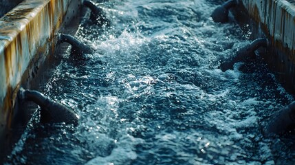 Close up of Modern Industrial Wastewater Filter Showcasing Transformation Process