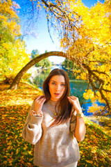 portrait of a woman in autumn 