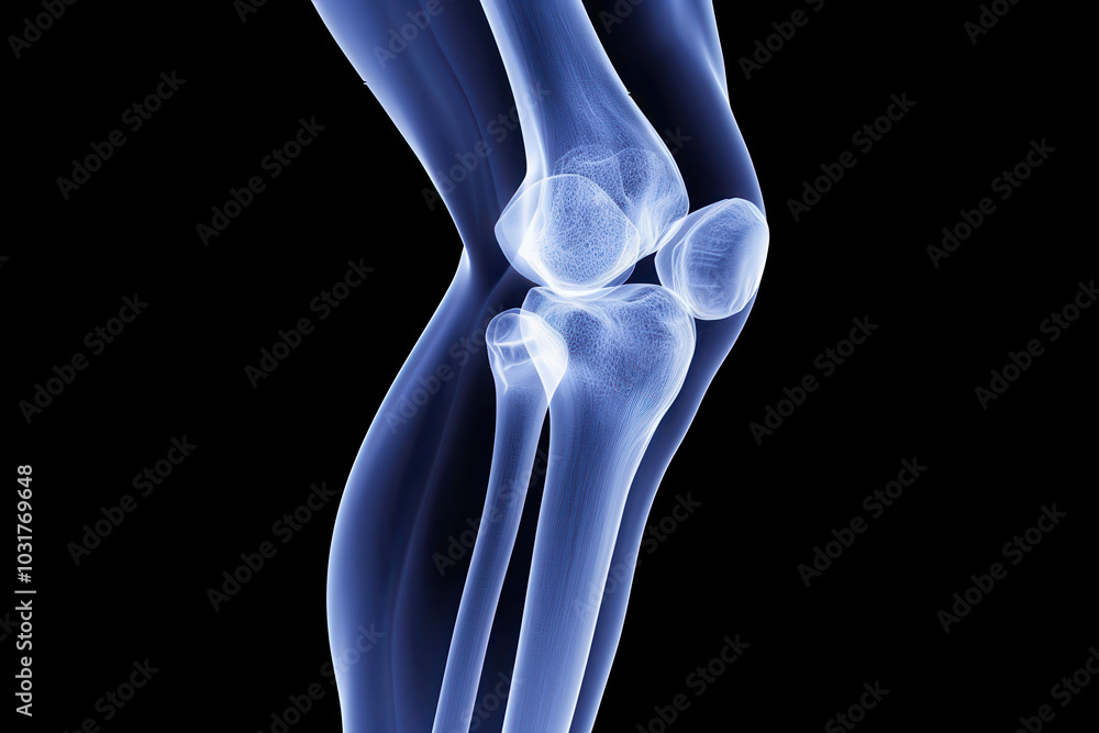 Human Particulation Ilustración de Stock Human Knee Anatomy: A detailed medical ...