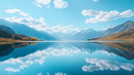 Wall Mural - Spectacular Mountain Lake Reflection