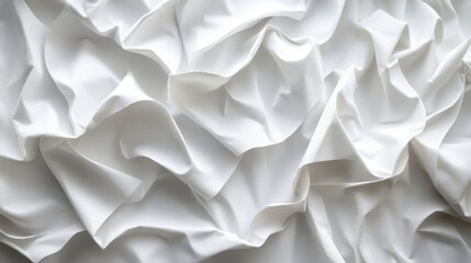 Poster - Crinkled White Fabric Abstract